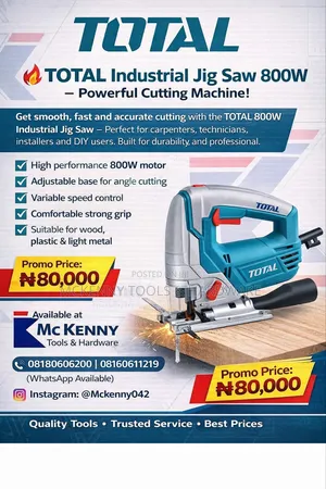 Total Industrial Jig Saw 800w – Powerful Cutting Machine