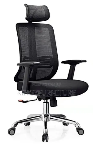 Executive Office Chair Features Adjustable Lumbar Support,