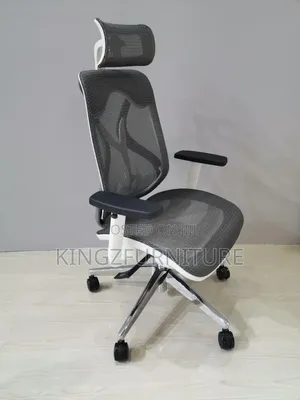 White and Black Mesh Ergonomic Office Chair