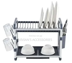 Aluminum Rust Free Quality Silver/Gold 2 Tier Dish Rack.