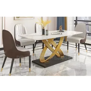 Classic Marble Dining Table With Figure 8 Leg