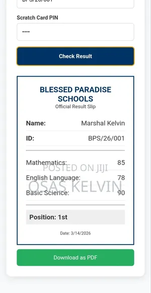 School Result Portal Automated CBT Software
