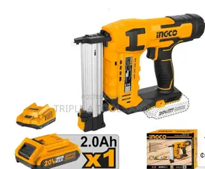 Ingco Lithium-Ion Cordless Brad Nailer With 20v 2.0ah Battery