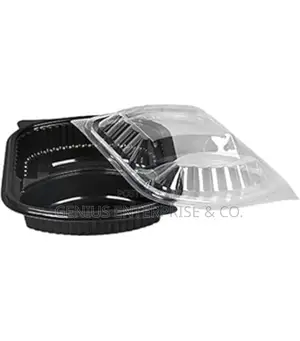Black Rectangular Shape 2 Compartment Takeaway With Lid 50pc