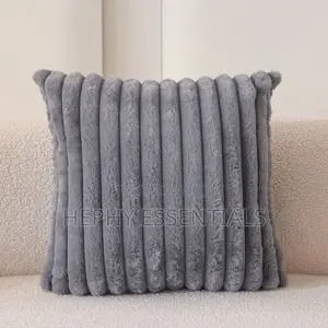 Gray Fuffly Throw Pillows