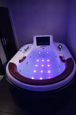 Luxury Double Acrylic Massage Bathtub With Integrated Tv Led Light