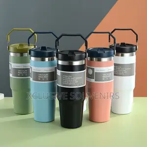 900ml Outdoor Leakproof Stainless Steel Flip Top Tumbler With Handle