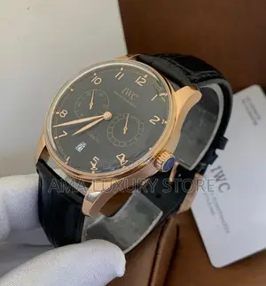 Iwc Schaffhausen Genuine Leather Luxury Designer Men's Wristwatches