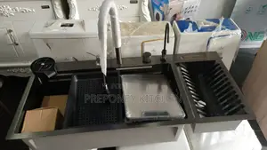 Multifunctional Smart Kitchen Sink Single Bowl Black