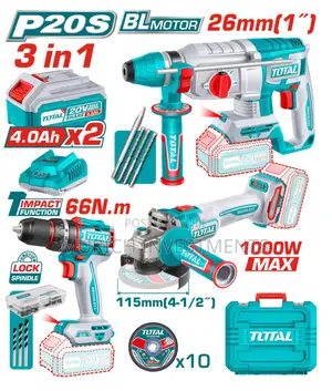 Total Cordless 3 PCS Combo Kit Tosli241198