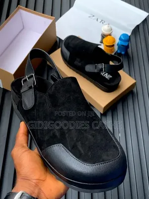 Zara Men's Strapped Buckle Mules Black/Brown/Ash Size 40-46