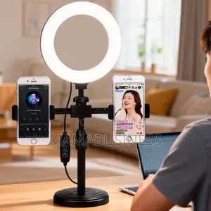 Stand Led Selfie Ring Light Dual Mobile Phone Holder