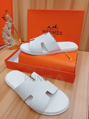Pure White Hermes Slippers