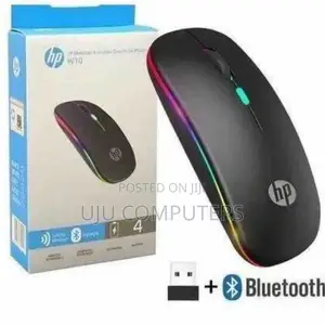 Hp W10 Wireless and Bluetooth Rechargeable Mouse With Led Light