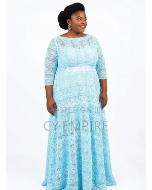 Skyblue Cord Lace Gown