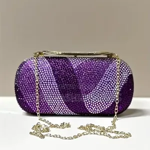 Purple Luxury Stone Encrusted Clutch Purse