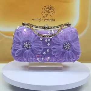 Elegant Stone Set Double Handle Clutch Purse