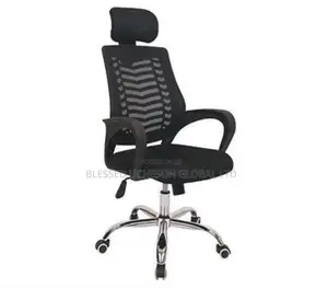 Black Swivel Office Chair With Head Rest