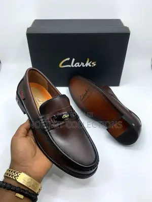 Brown Leather Clark Penny Loafers