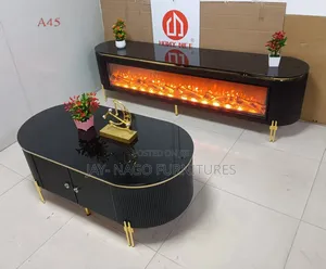Executive Fireframe Tv Stand and Center Table
