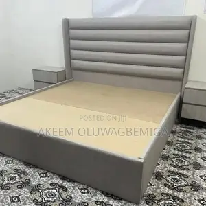 Fully Padded 6ft by 6ft Bedframe With One Bedside Cabinet