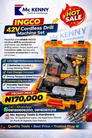 Ingco 42v Cordless Drill Machine Set – Ho