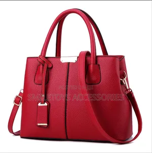 Classy Cherry Red Corporate Handbag With Detachable Shoulder Strap