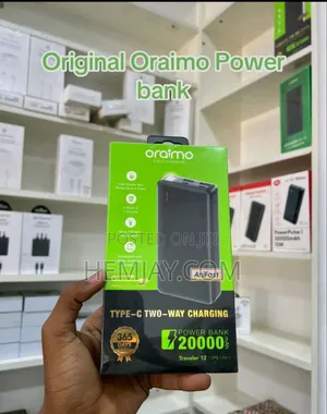 20000mah Oraimo Power Bank. "Original, Anifast and Lasting Longer 
