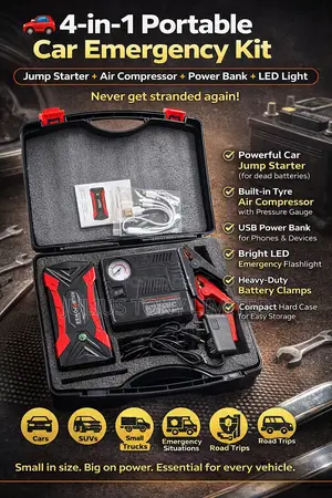 Car Jump Starter Powerbank With Air Compressor