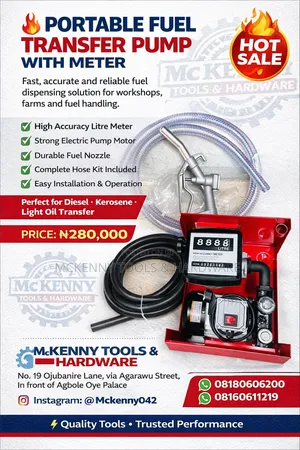 Portable Fuel Transfer Pump With Meter