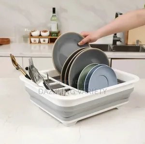 Collapsible Silicone Mini Plate Rack Dish Drainer