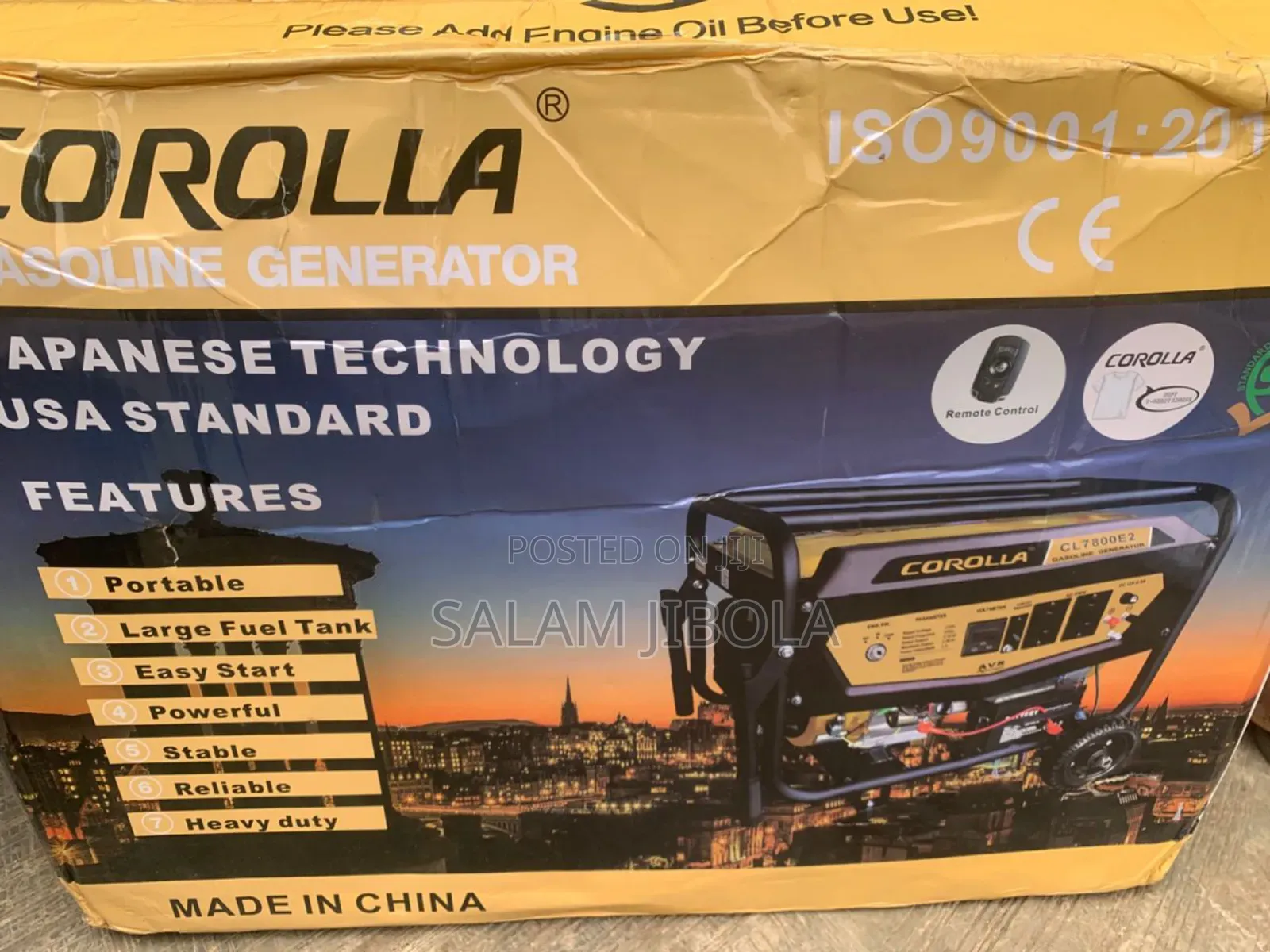 Corolla Generator With Remote Control
