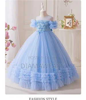 Sky Blue Princess Ceremonial Full Ball Gown