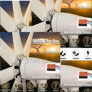 Ends Utility Bills With 9000w Per Day 48v Horizontal Wind Turbine
