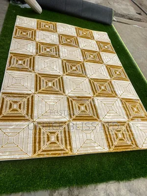 Turkish Dexim Turkish Retro Pattern Gold & Beige Center Rug( 4/6/5/7)
