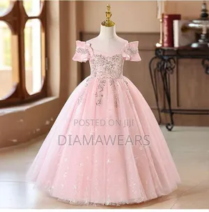 Pink Blue Princess Birthday Full Ball Gown
