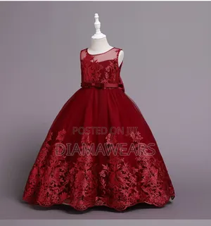 Red Wine Princess Unique New Arrival Girls Full Ball Gown