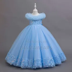 Sky Blue Girls Unique Full Ball Gown