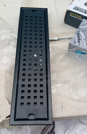 Black Linear Shower Floor Drain – Long Bathroom Drain Channel