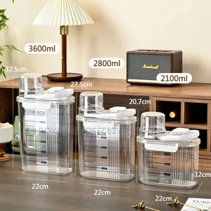 Transparent Airtight Food and Grain Sealed Storage Container With Lid
