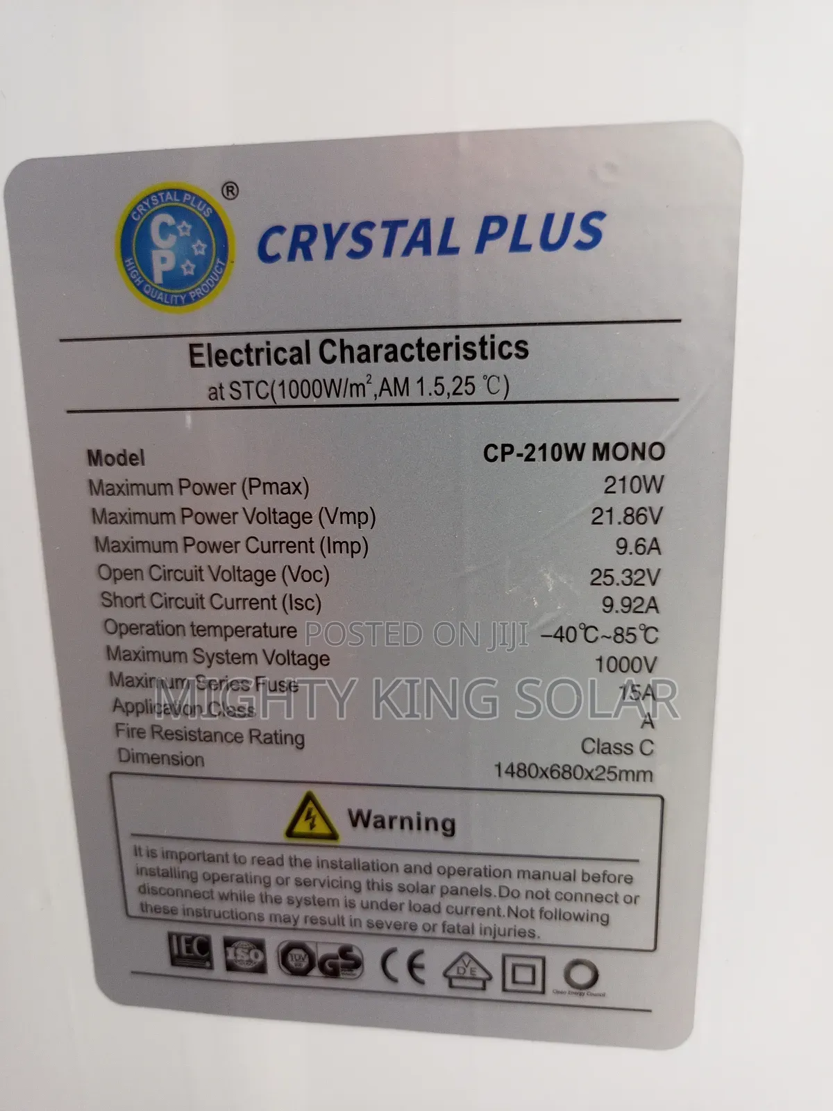 210w Crystal Plus Solar Module