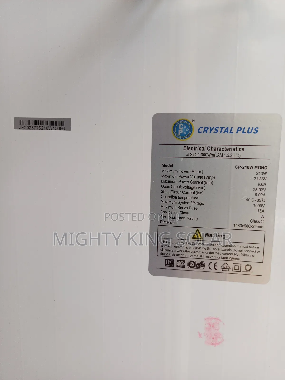 210w Crystal Plus Solar Module
