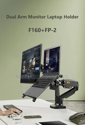 2-in-1 Dual Desk Arm Mount For Laptop And /Or 22-32′′