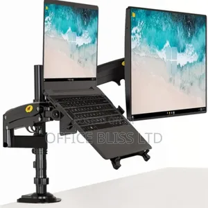 2-in-1 Dual Desk Arm Mount for Laptop and /or 17-27′′ Monitors
