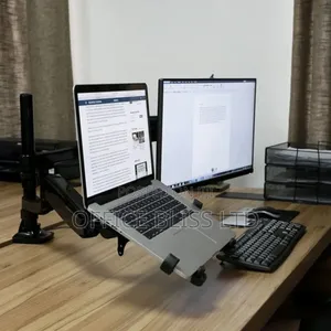 2-in-1 Dual Desk Arm Mount for Laptop and /or 22 - 32monitor/S
