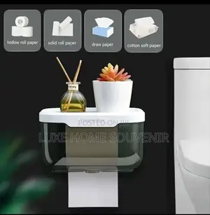 Wall-Mounted Toilet Paper Holder With Self-Adhesive Backing