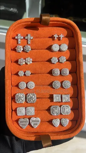 Vvs1 Moissanite  Ice Unisex Earring.