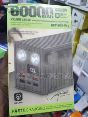 Remax RPP-609 Pro 60,000mah Power Bank - 22.5w Fast Charge + Led Lamp