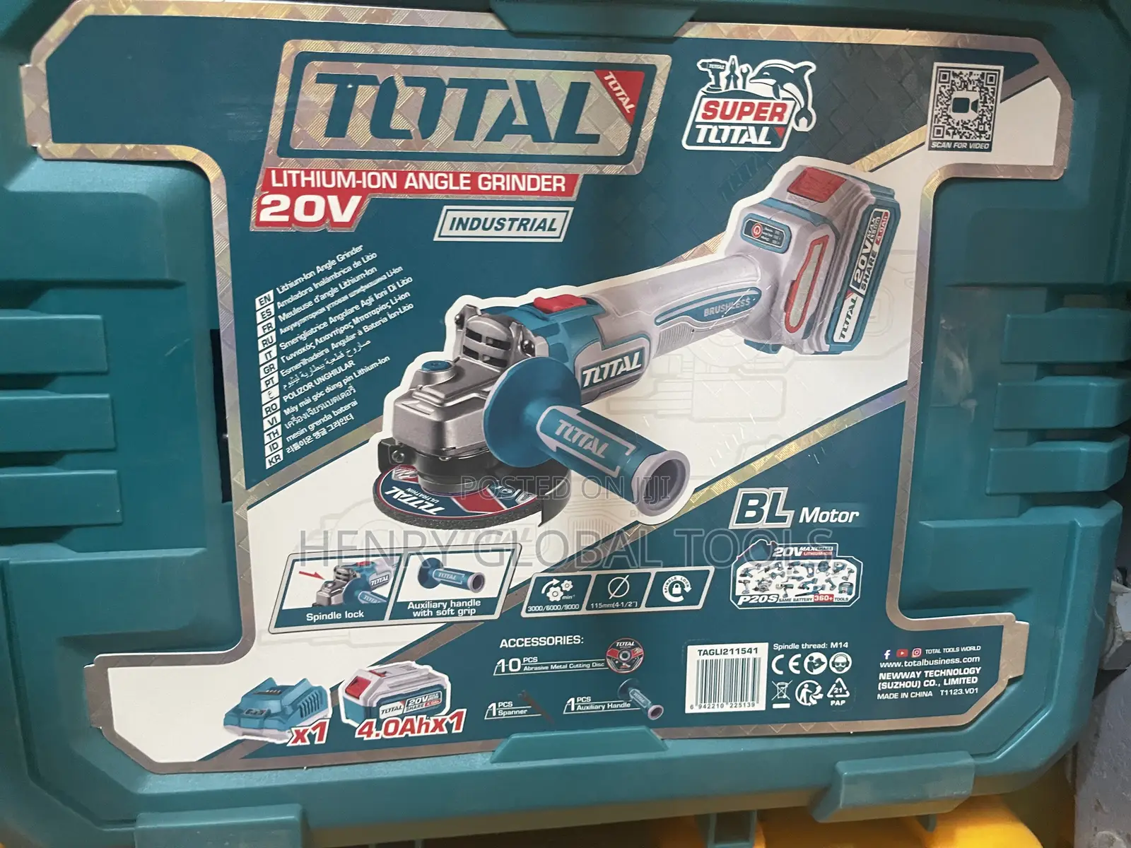 20v Total Battery Angle Grinder Machine