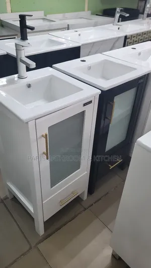 Cabinet Bathroom Vanity With Frosted Glass Door